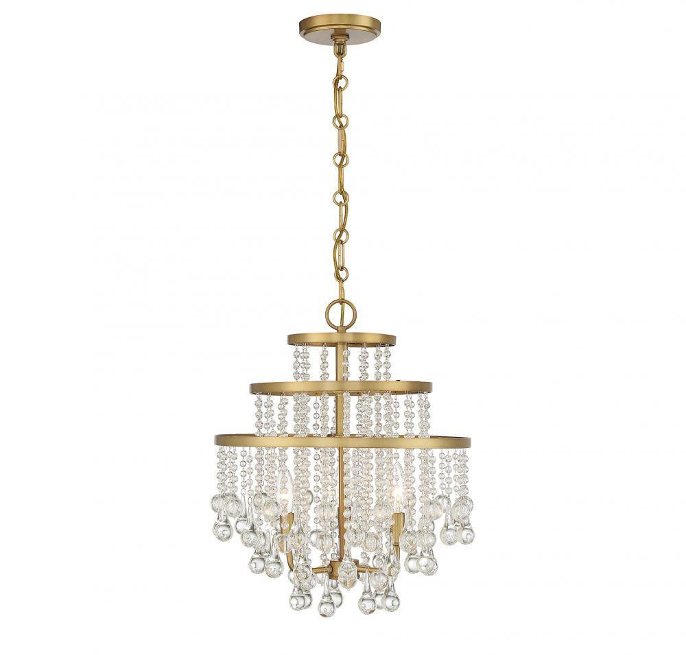 Savoy House Luna 3-Light Chandelier Warm Brass