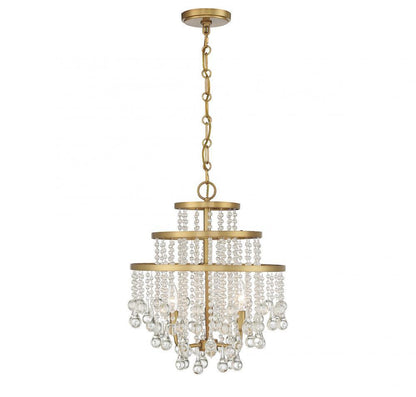 Savoy House Luna 3-Light Chandelier Warm Brass