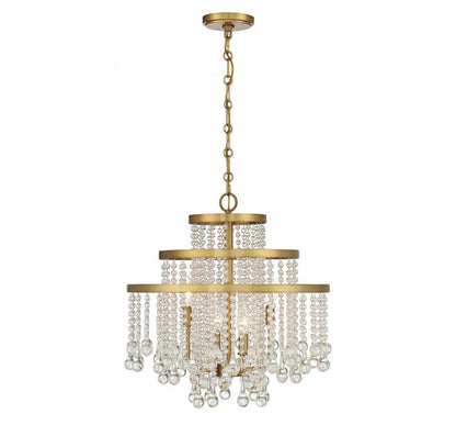 Savoy House Luna 4-Light Chandelier Warm Brass