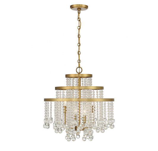 Savoy House Luna 4-Light Chandelier Warm Brass