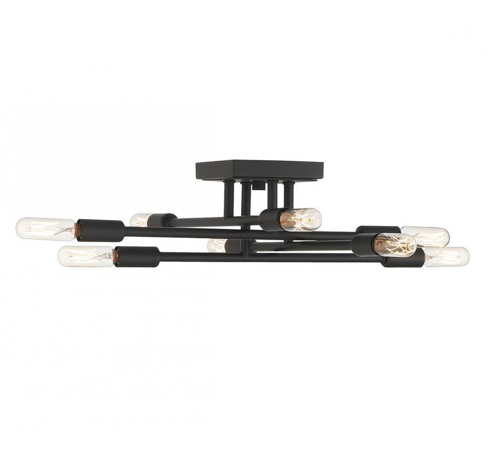 Savoy House Lyrique 8-Light Semi-Flush Mount Black