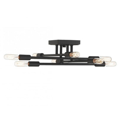 Savoy House Lyrique 8-Light Semi-Flush Mount Black