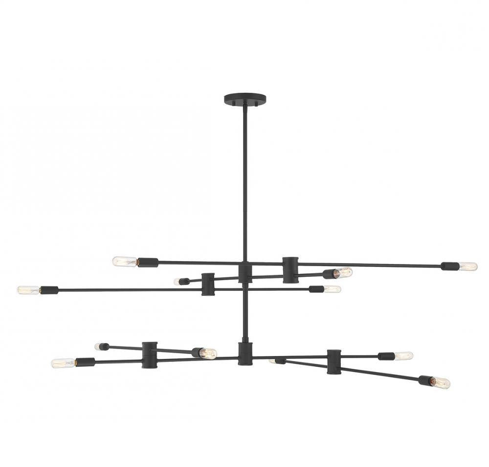 Savoy House Lyrique Chandelier, 12-Light, Matte Black, 54.25"W (1-7001-12-89 ALQQ5)