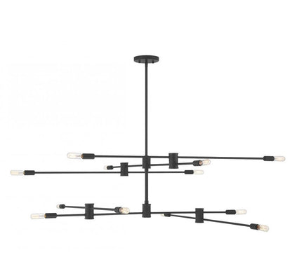 Savoy House Lyrique Chandelier, 12-Light, Matte Black, 54.25"W (1-7001-12-89 ALQQ5)