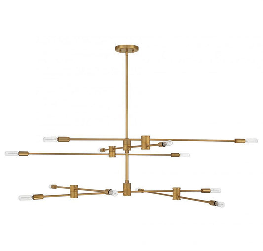 Savoy House Lyrique 12-Light Chandelier Bronze with Brass Accents