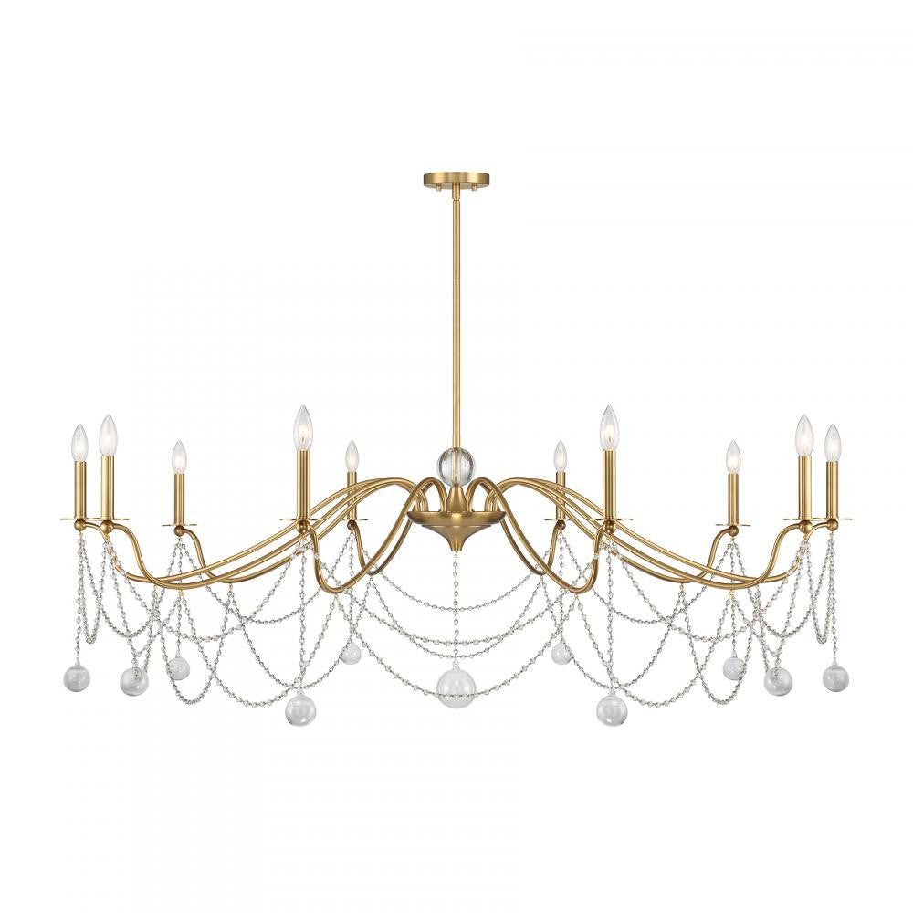 Savoy House Mariposa 10-Light Chandelier Warm Brass