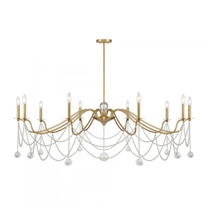 Savoy House Mariposa 10-Light Chandelier Warm Brass