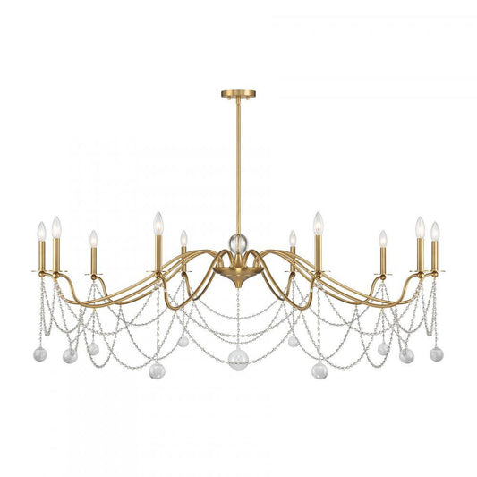Savoy House Mariposa 10-Light Chandelier Warm Brass
