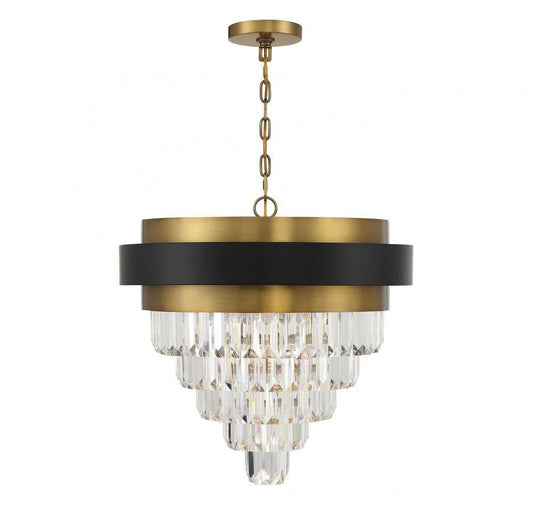 Savoy House Marquise 4-Light Chandelier Matte Black with Warm Brass Accents