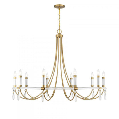 Savoy House Mayfair 10-Light Chandelier Warm Brass and Chrome