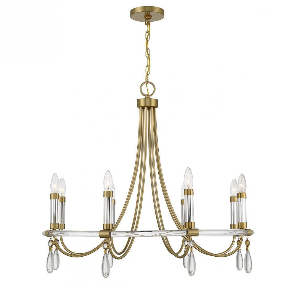 Savoy House Mayfair 8-Light Chandelier Warm Brass and Chrome