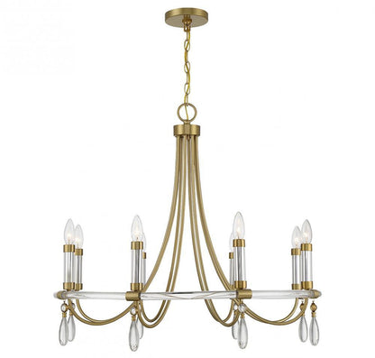 Savoy House Mayfair 8-Light Chandelier Warm Brass and Chrome