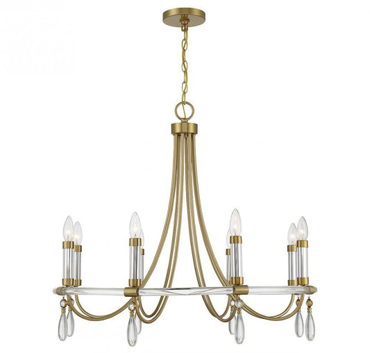 Savoy House Mayfair 8-Light Chandelier Warm Brass and Chrome