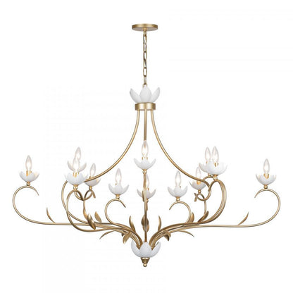 Savoy House Muse 12-Light Chandelier French Gold and White Cashmere