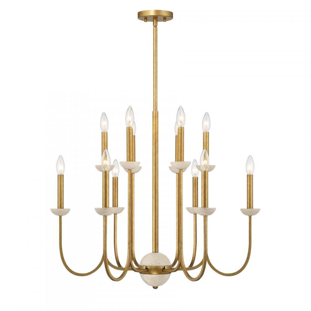 Savoy House Oakhurst 12-Light Chandelier Antique Gold