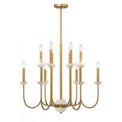 Savoy House Oakhurst 12-Light Chandelier Antique Gold