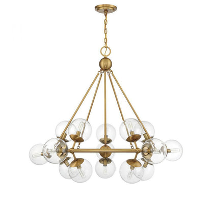 Savoy House Orion 15-Light Chandelier Warm Brass