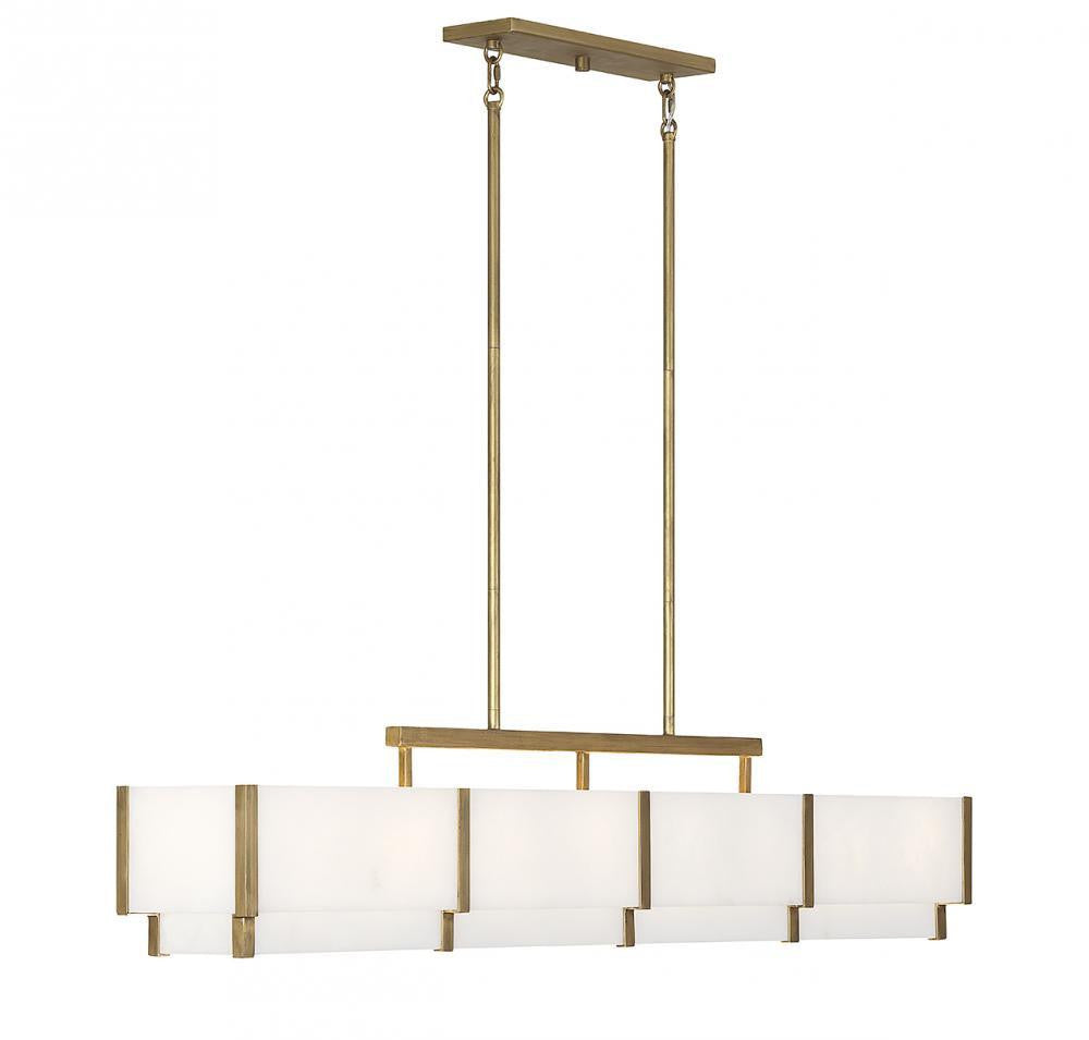 Savoy House Orleans 8-Light Linear Chandelier Distressed Gold