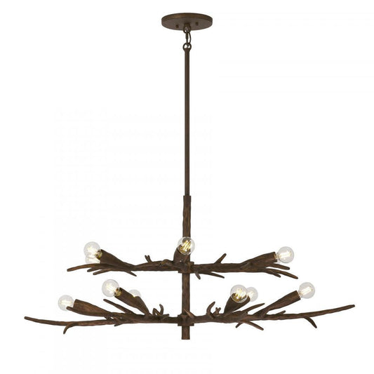 Savoy House Palisades 12-Light Chandelier Bark