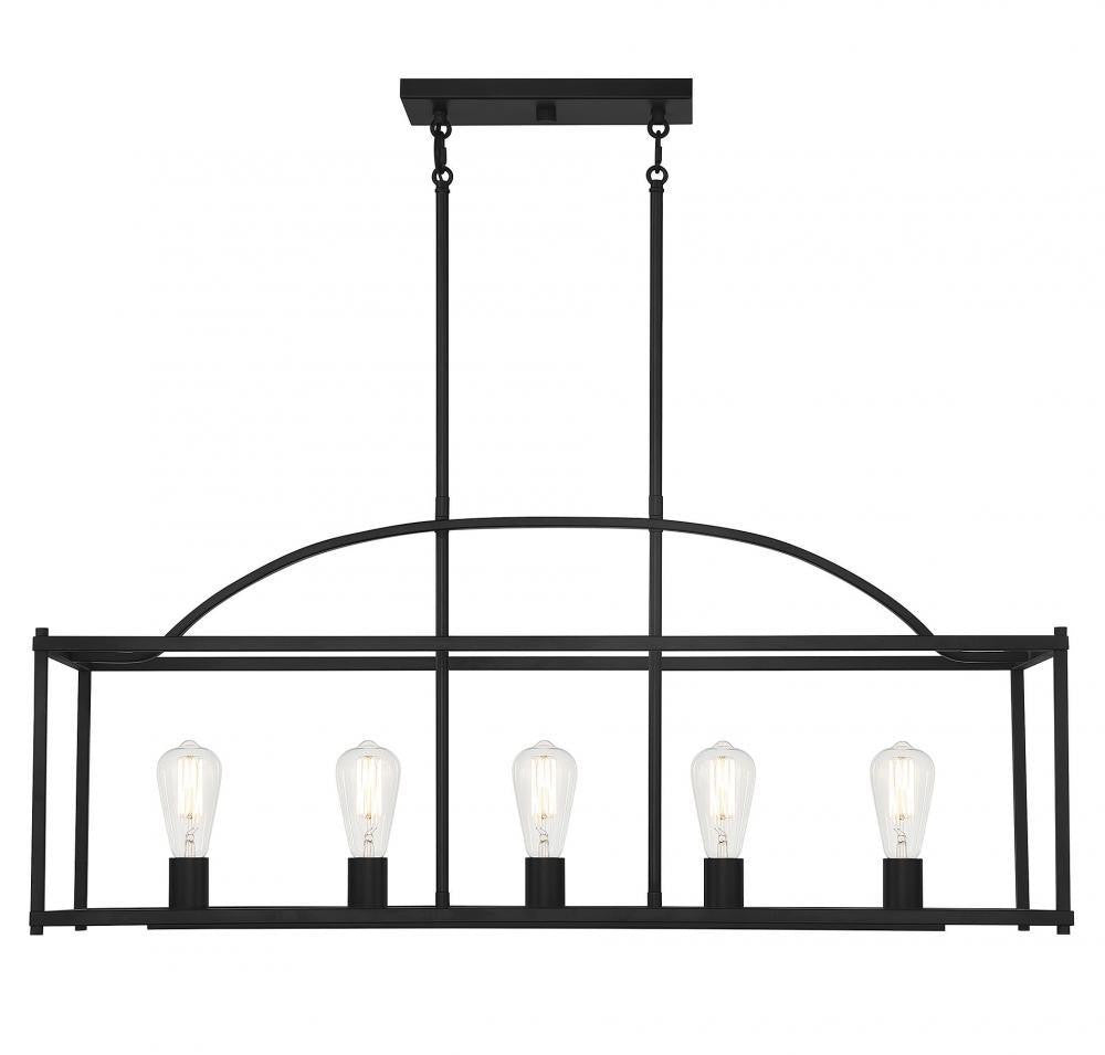 Savoy House Palladian 5-Light Linear Chandelier Matte Black