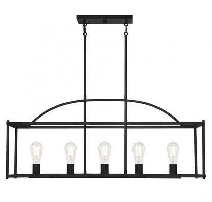 Savoy House Palladian 5-Light Linear Chandelier Matte Black
