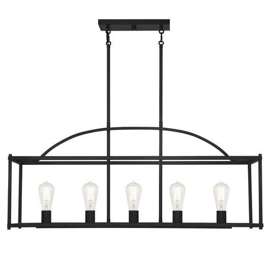 Savoy House Palladian 5-Light Linear Chandelier Matte Black