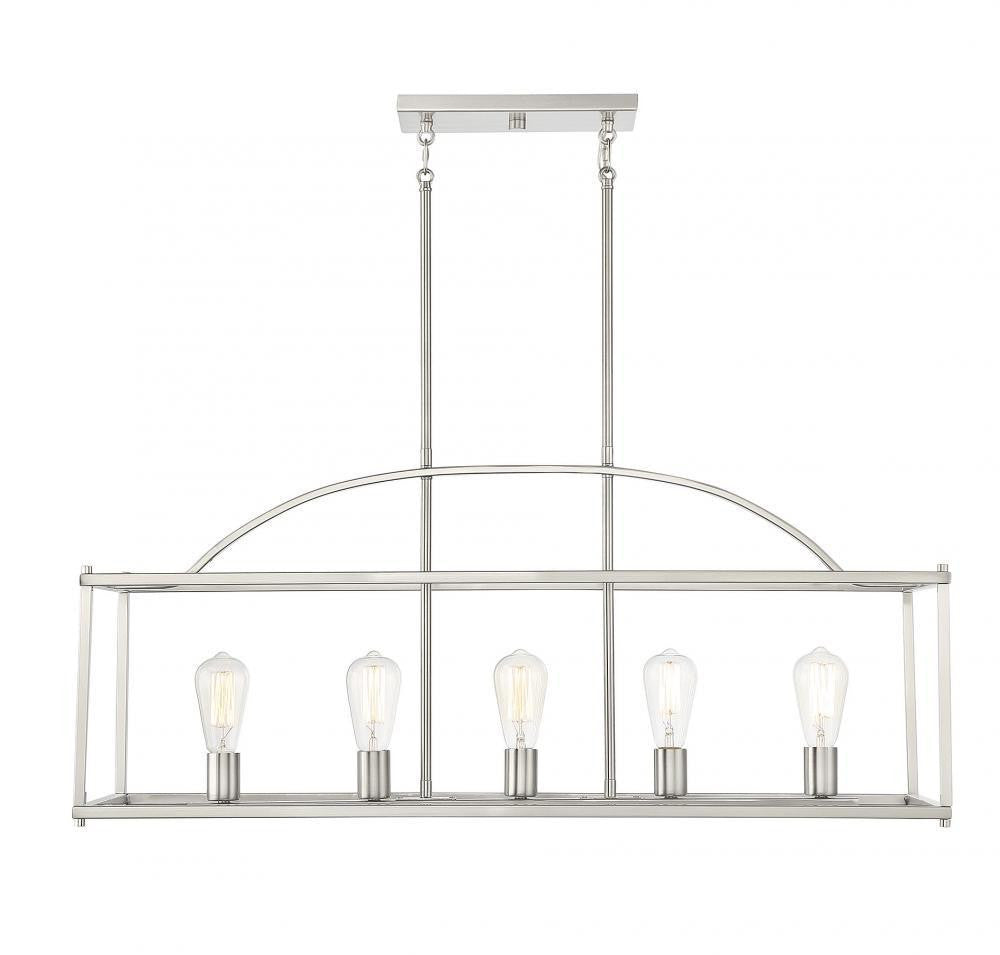 Savoy House Palladian 5-Light Linear Chandelier Warm Brass