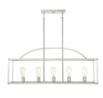 Savoy House Palladian 5-Light Linear Chandelier Warm Brass