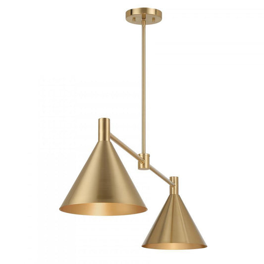 Savoy House Pharos 2-Light Linear Chandelier Noble Brass