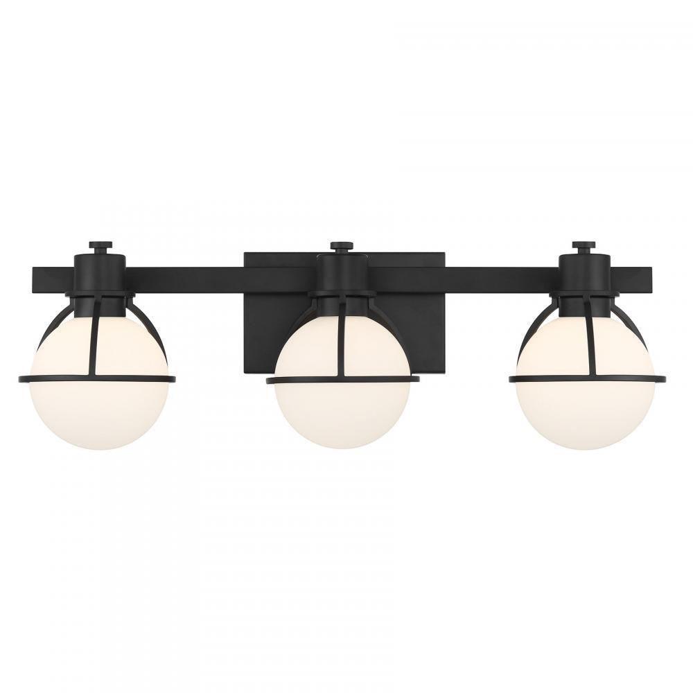 Savoy House Pierce 3-Light Bathroom Vanity Light Matte Black