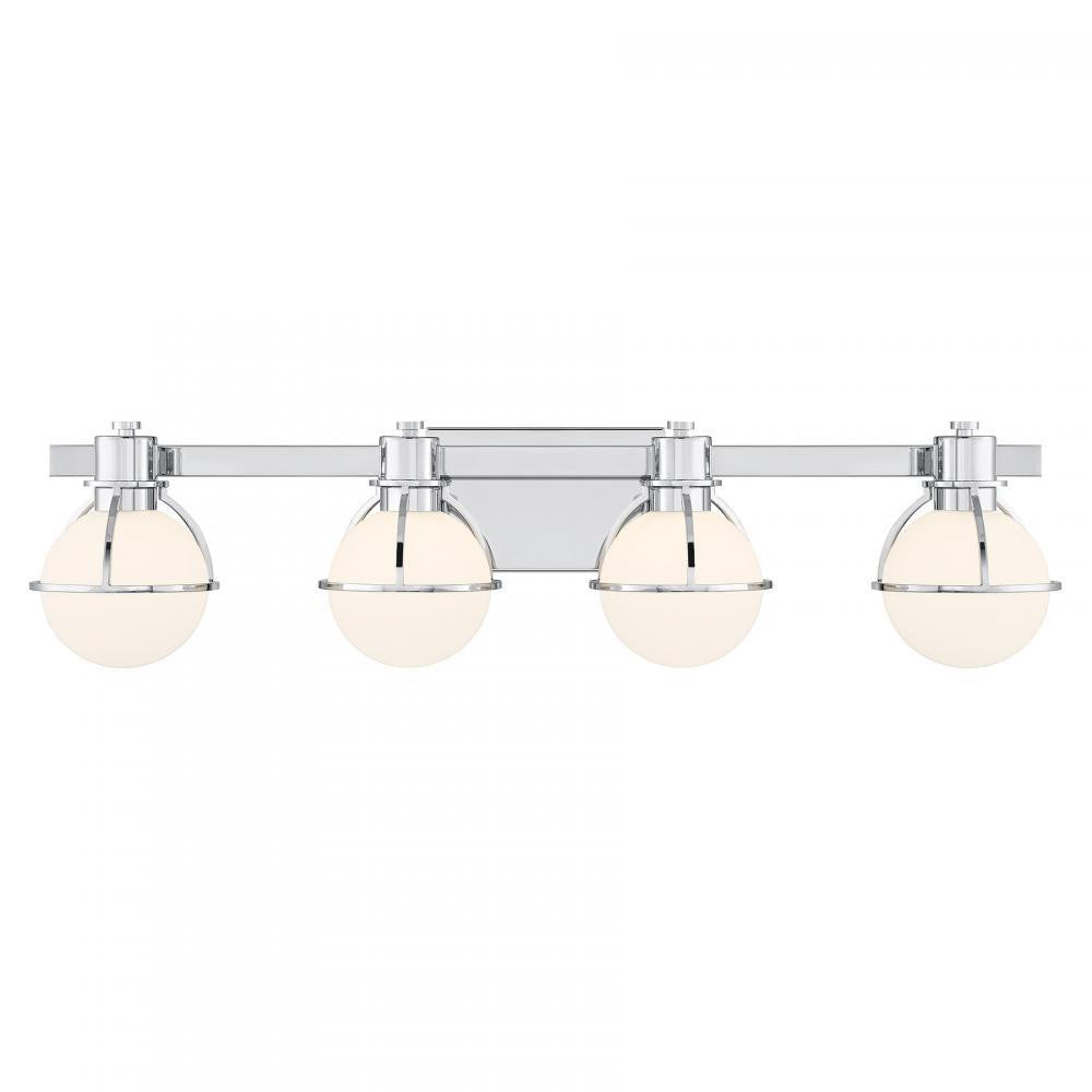 Savoy House Pierce 4-Light Bathroom Vanity Light Chrome