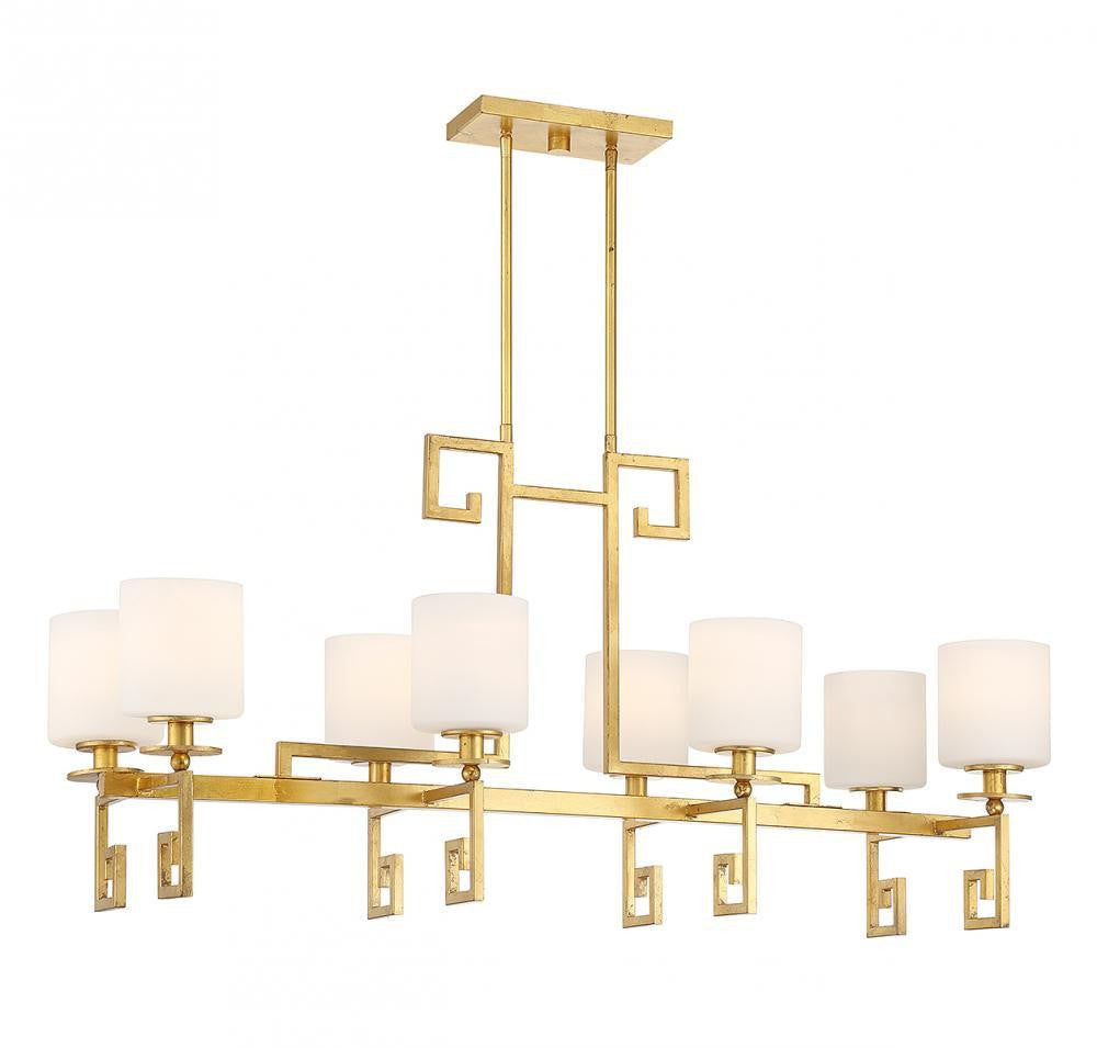 Savoy House Quatrain 8-Light Linear Chandelier True Gold