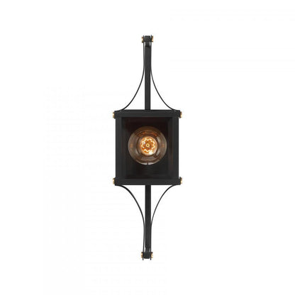 Savoy House Raeburn 1-Light Outdoor Wall Lantern in Matte Black and Weathered Brushed Brass, Savoy House 5-473-144 ALXK8