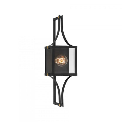 Savoy House Raeburn 1-Light Outdoor Wall Lantern in Matte Black and Weathered Brushed Brass, Savoy House 5-474-144 ALXK9