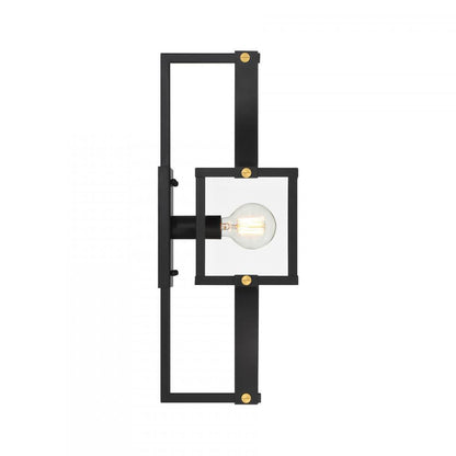 Savoy House Raeburn 1-Light Outdoor Wall Lantern in Matte Black and Weathered Brushed Brass, Savoy House 5-474-144 ALXK9