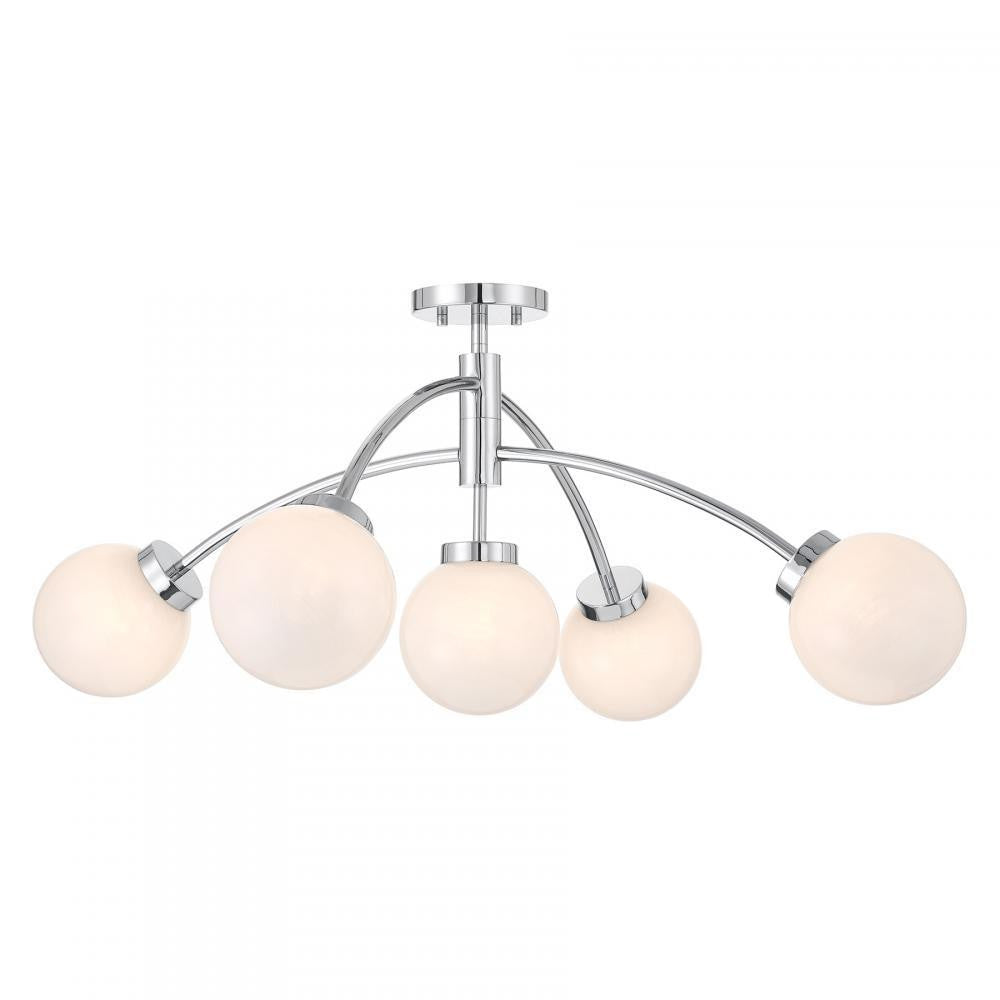 Savoy House Redfield 5-Light Convertible Semi-Flush or Penda Chrome