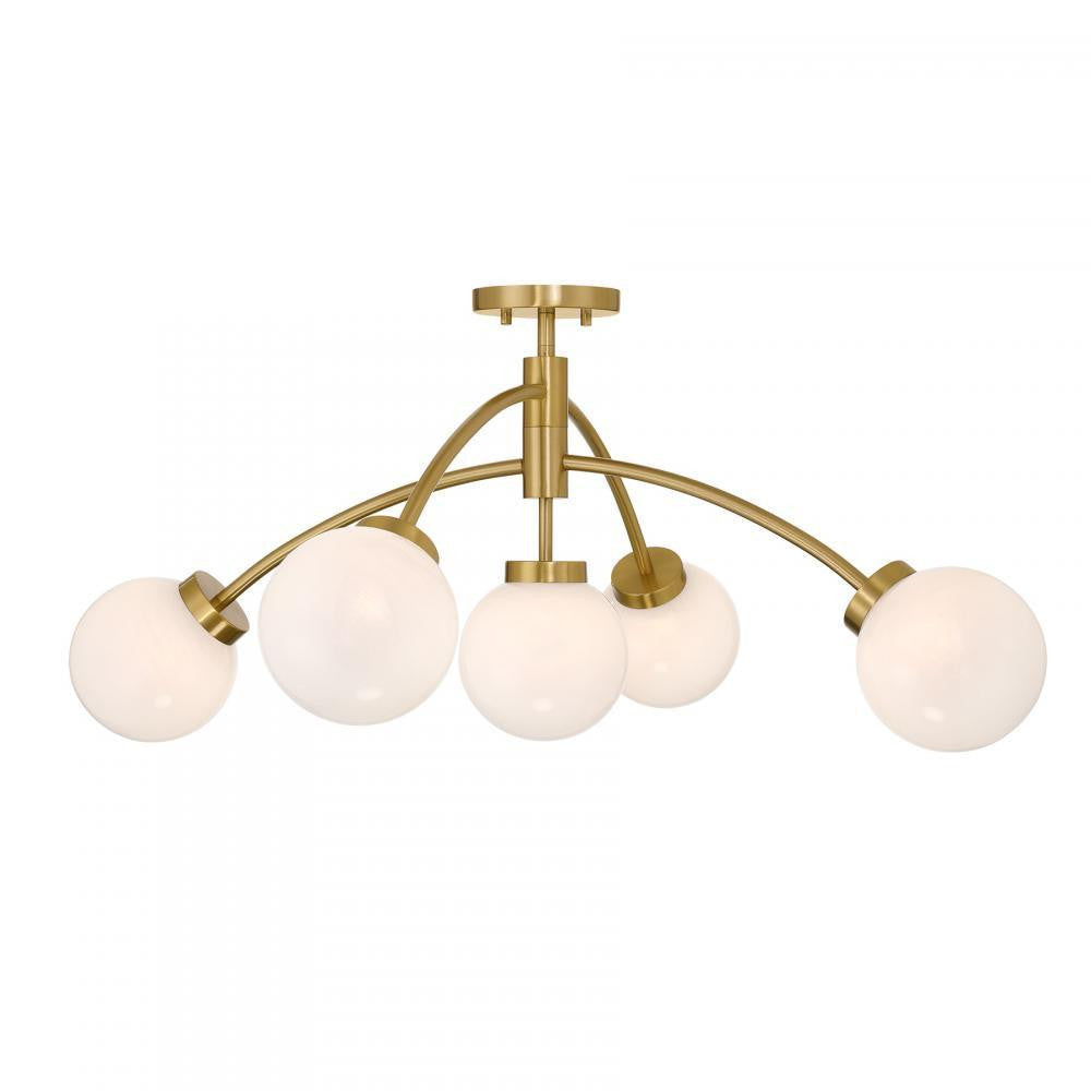 Savoy House Redfield 5-Light Convertible Semi-Flush or Penda Warm Brass