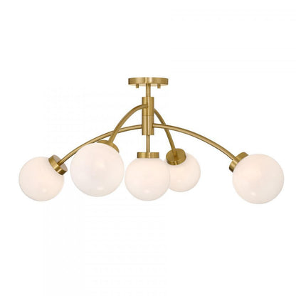 Savoy House Redfield 5-Light Convertible Semi-Flush or Penda Warm Brass