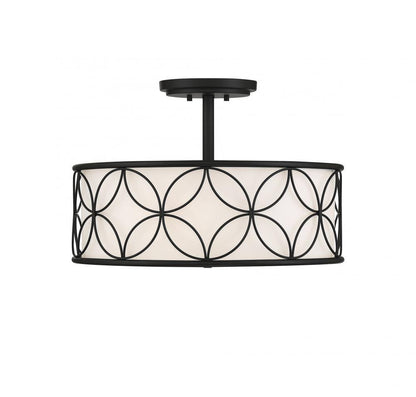 Savoy House Reid 20-in Semi-Flush Mount Matte Black