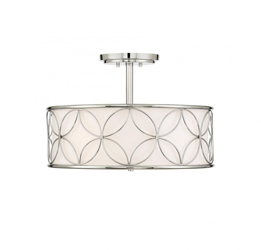 Savoy House Reid 20-in Semi-Flush Mount Polished Nickel