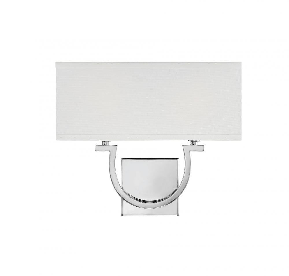 Savoy House Rhodes 2-Light Wall Sconce Polished Nickel
