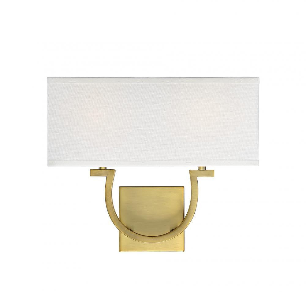 Savoy House Rhodes 2-Light Wall Sconce Warm Brass