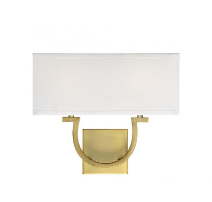 Savoy House Rhodes 2-Light Wall Sconce Warm Brass