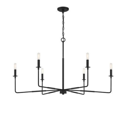 Savoy House Salerno Chandelier, 6-Light, Matte Black, 42"W (1-2221-6-89 AHVZG)