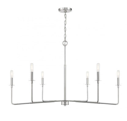 Savoy House Salerno Chandelier, 6-Light, Polished Nickel, 42"W (1-2221-6-109 AHVZJ)