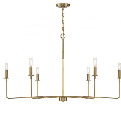Savoy House Salerno Chandelier, 6-Light, Warm Brass, 42"W (1-2221-6-322 AHVZH)