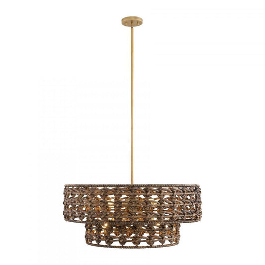Savoy House Silencio 7-Light Pendant Riviera Brass