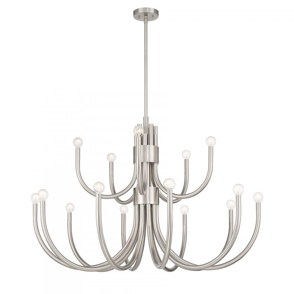 Savoy House Sorrento 15-Light Chandelier in Satin Nickel, Savoy House 1-6682-15-SN ALYLC