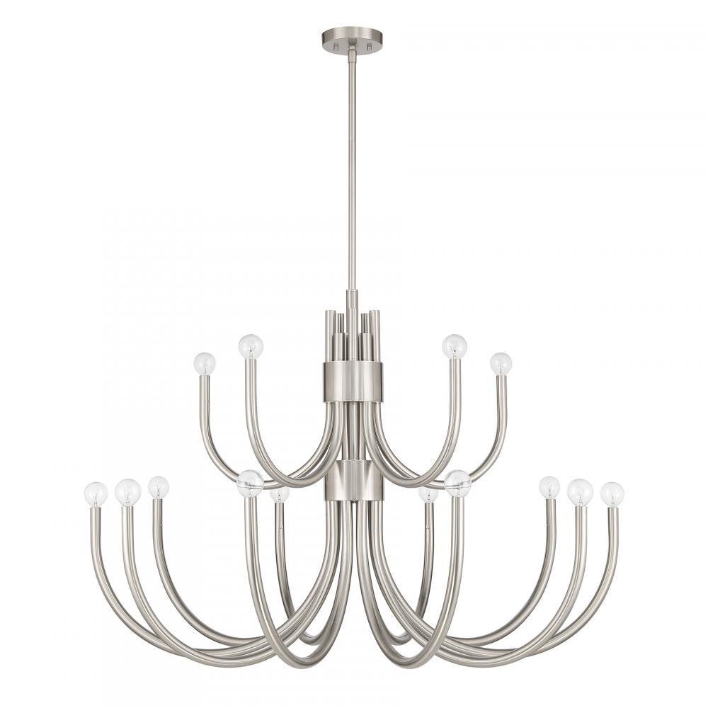 Savoy House Sorrento 15-Light Chandelier in Satin Nickel, Savoy House 1-6682-15-SN ALYLC