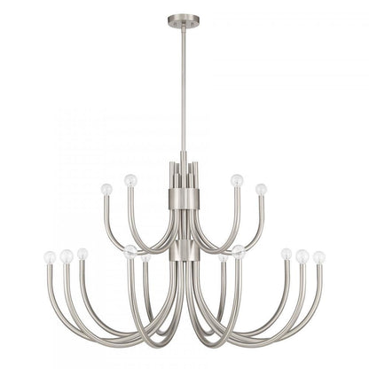 Savoy House Sorrento 15-Light Chandelier in Satin Nickel, Savoy House 1-6682-15-SN ALYLC